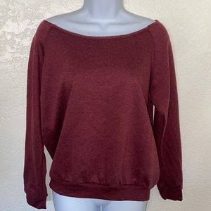 OTL Off Shoulder Sweater Maroon